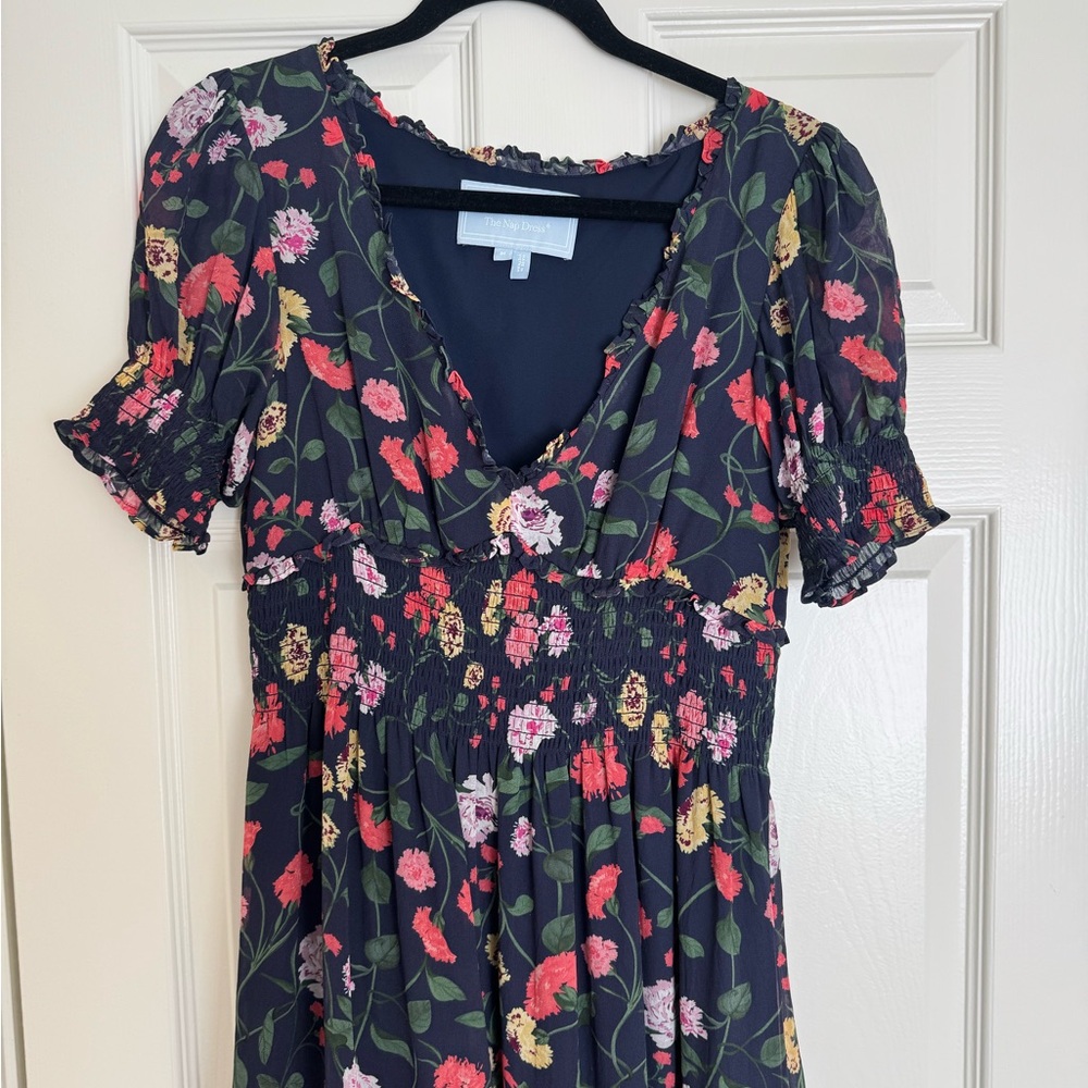Hill House The Georgia Nap Dress in Navy Multi Peony Bouquet, size Medium - Picture 7 of 14